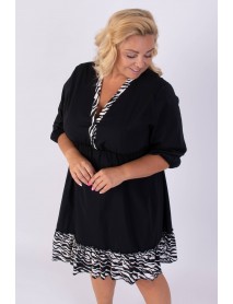 OVERSIZE ELEGANTNÉ  BAVLNENÉ ŠATY  PRE MOLETKY - čierno / biele